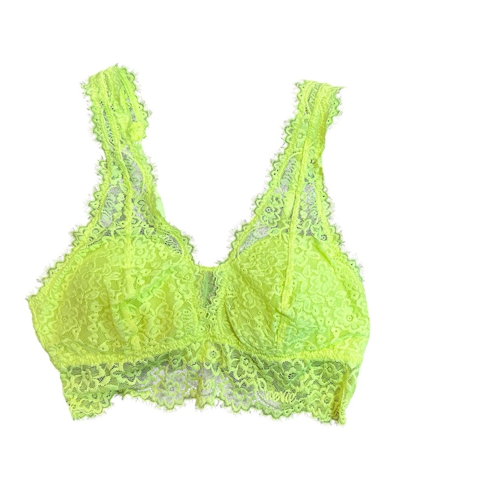 Lace Bralette in Neon Green